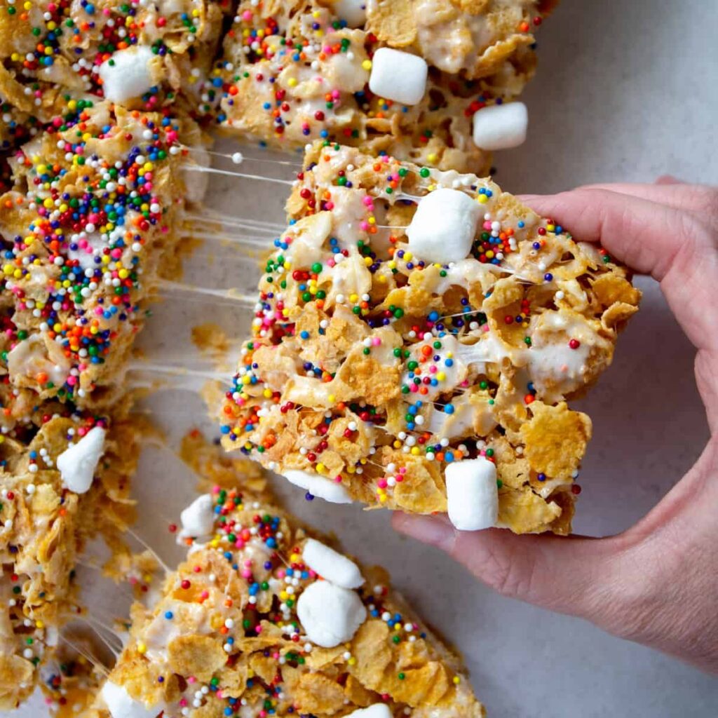 Marshmallow-Cornflake-Treats_square-3477 Marshmallow Cornflake Treats square 3477