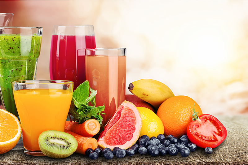Composition of fruits and glasses of juice fuice juice blog lg